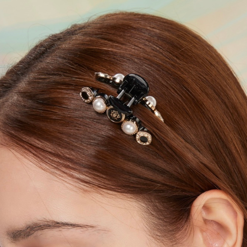 Mela Bianca Nero Hair Clip - Black