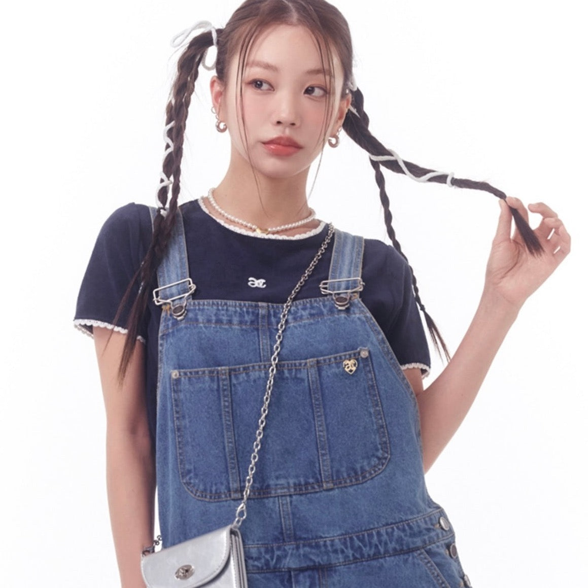 Anoetic Terry Lace T-Shirt - Navy