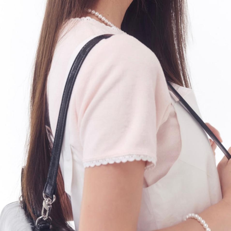 Anoetic Terry Lace T-Shirt - Pink